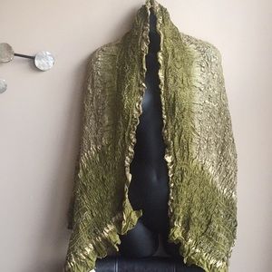 Beautiful crushed silk handcrafted scarf.
